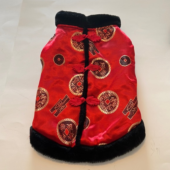 Dog Dog Costume King Emperor Royalty Asian Theme Medium Red Black